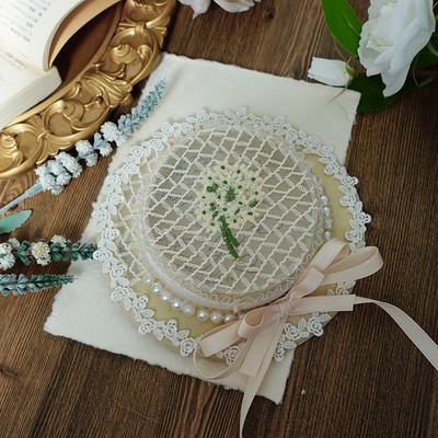 taobao agent Lolita hand -made elegant straw hat generate color CLA lace bow original Lolita hat girl