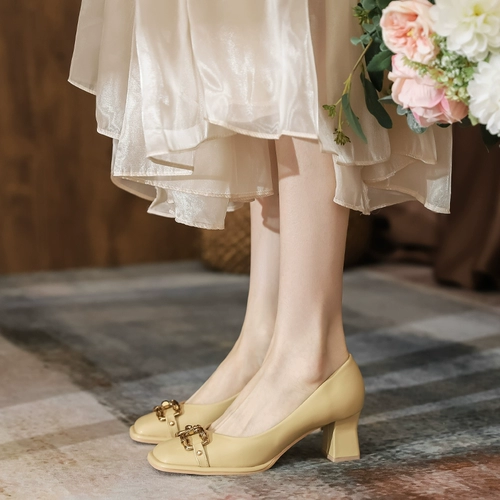 Обувь, универсальные мягкие туфли на высоком каблуке, французский стиль, 2023 года