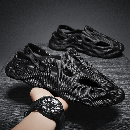 Летние спортивные ультрамягкие тапочки в стиле Crocs на платформе, повседневные износостойкие мюли, мягкая подошва, закрытый носок