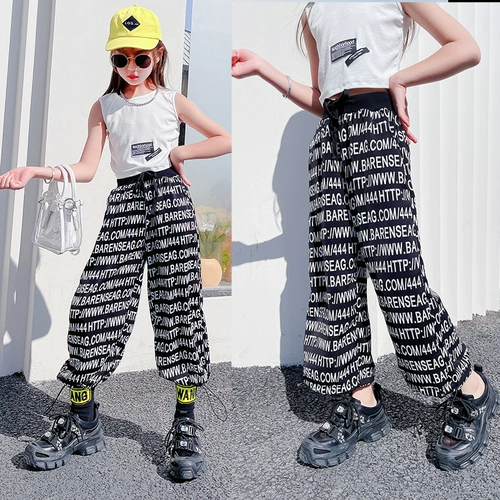 Летняя одежда, весенние детские модные шифоновые штаны для отдыха, свободный крой