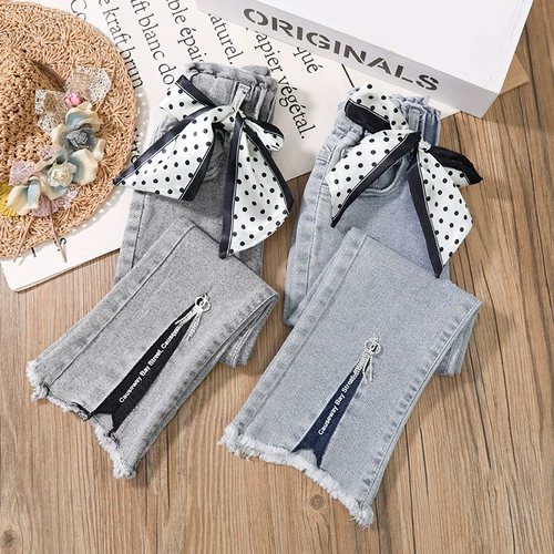 Весенние джинсы, осенняя детская форма, штаны, подходит для подростков, осенние, в западном стиле