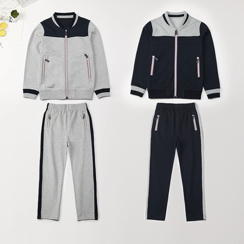 Форма для школьников, комплект для мальчиков, осенний бейсбольный спортивный костюм с молнией, в британском стиле