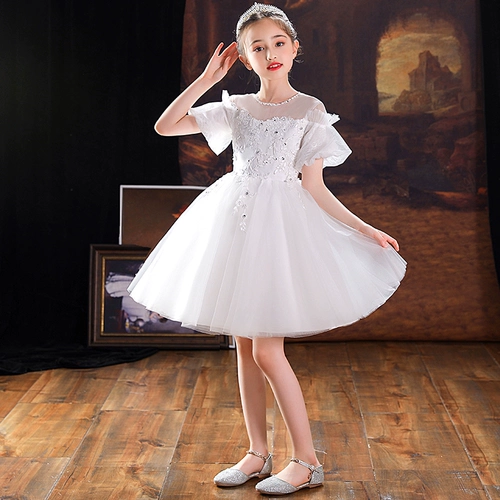 Детское свадебное платье, юбка, наряд для музыкальных выступлений, манекен головы, наряд маленькой принцессы, в западном стиле