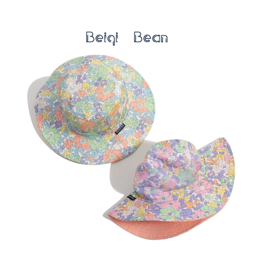 Детская летняя тонкая шапка, дышащая кепка для мальчиков для младенца, милый консилер, в цветочек