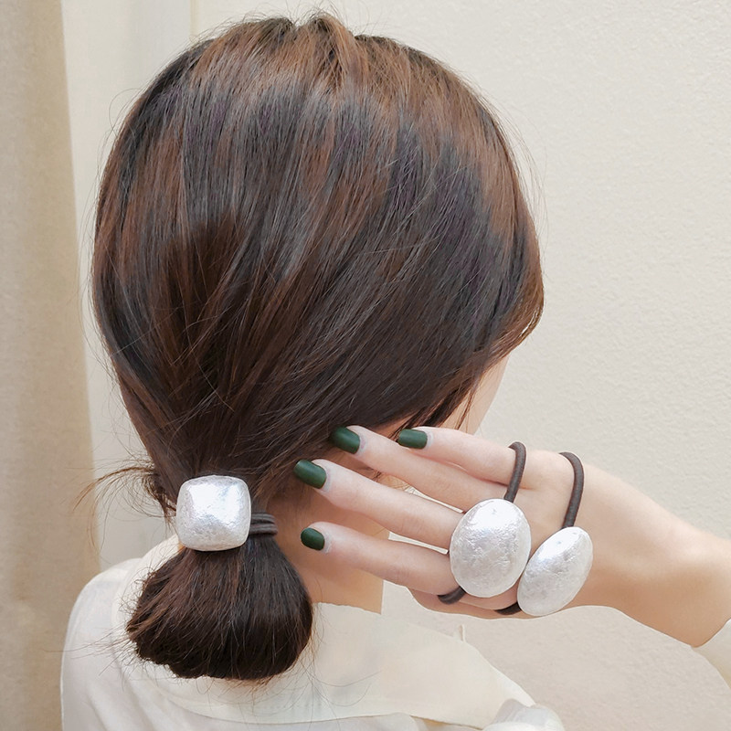 冷淡风几何珍珠扎头发皮筋发圈网红ins绑头绳女韩国简约气质发绳