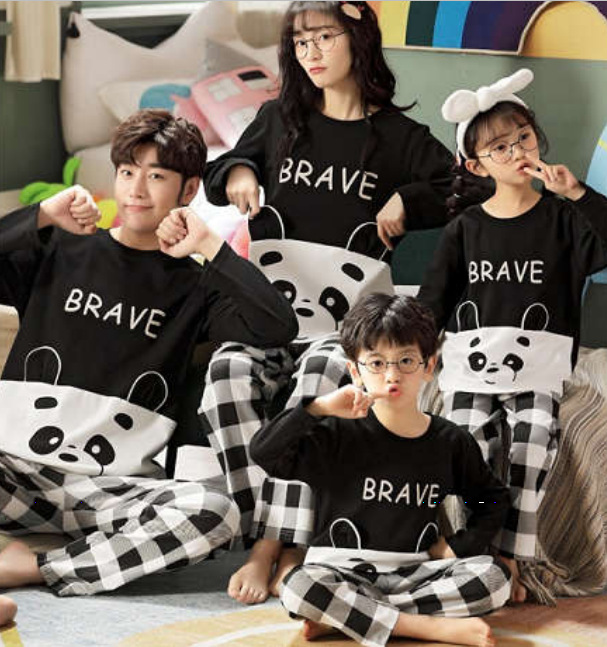 Black And White Pandababy Home Furnishing Air conditioning clothes baby Inner clothes summer boy girl summer wear children pajamas pure cotton suit Thin
