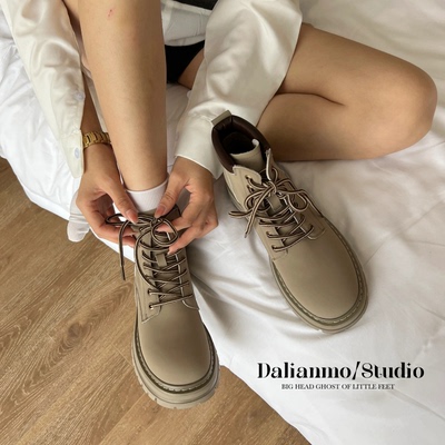 taobao agent Martens, high khaki footwear English style platform, low boots, British style
