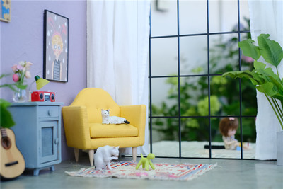 taobao agent [Miyungang] 6 -point baby background board partition grid combination door small cloth doll OB11 baby house accessories