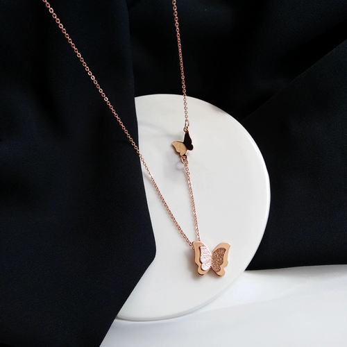 Корейское модное трехмерное ожерелье-бабочка, красивое, модное и модное, цепочка на шею интернет-знаменитостей, нишевая цепочка на ключицу для женщин 1475