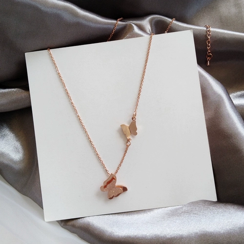 Корейское модное трехмерное ожерелье-бабочка, красивое, модное и модное, цепочка на шею интернет-знаменитостей, нишевая цепочка на ключицу для женщин 1475