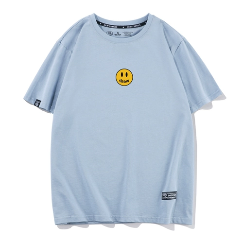 Футболка для школьников, брендовая хлопковая парная одежда для влюбленных, короткий рукав, свободный крой, в корейском стиле