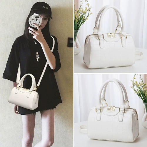 Белая небольшая летняя подушка на одно плечо, небольшая сумка, сумка через плечо