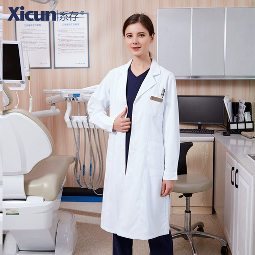 系存 Белый халат, униформа врача, летний тонкий лонгслив, униформа медсестры для работы, короткий рукав, для салонов красоты