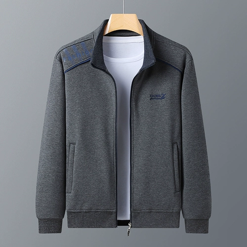 Мужская осенняя демисезонная хлопковая спортивная утепленная куртка для отдыха, для среднего возраста