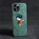 Alcantara Suede Microfiber Phone Cases Covers Cartoon Bear Cute Luxury High End Premium iPhone 15, iPhone 14, iPhone 13, iPhone 12,
