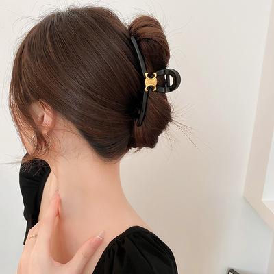 taobao agent Black demi-season big advanced hair accessory, 2022 collection, internet celebrity, high-quality style