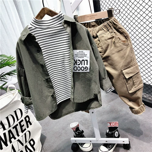 Летняя одежда, детская куртка, осенняя рубашка, 2019, в корейском стиле, в западном стиле