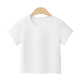 Детская хлопковая тонкая футболка с коротким рукавом, приятная телу цветная летняя одежда