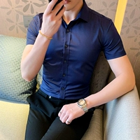 (Один кусок 49.8) Темно -синие короткие рукава