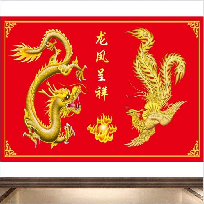 古美術 刺繍画 19世紀 手繍 中国・盤金繍 「五爪飛竜紋」 掛屏 額縁