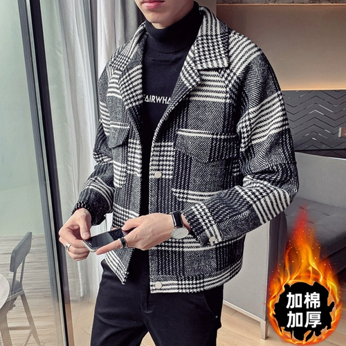 Куртка, трендовый пуховик, короткое шерстяное пальто, коллекция 2021, облегающий крой, увеличенная толщина