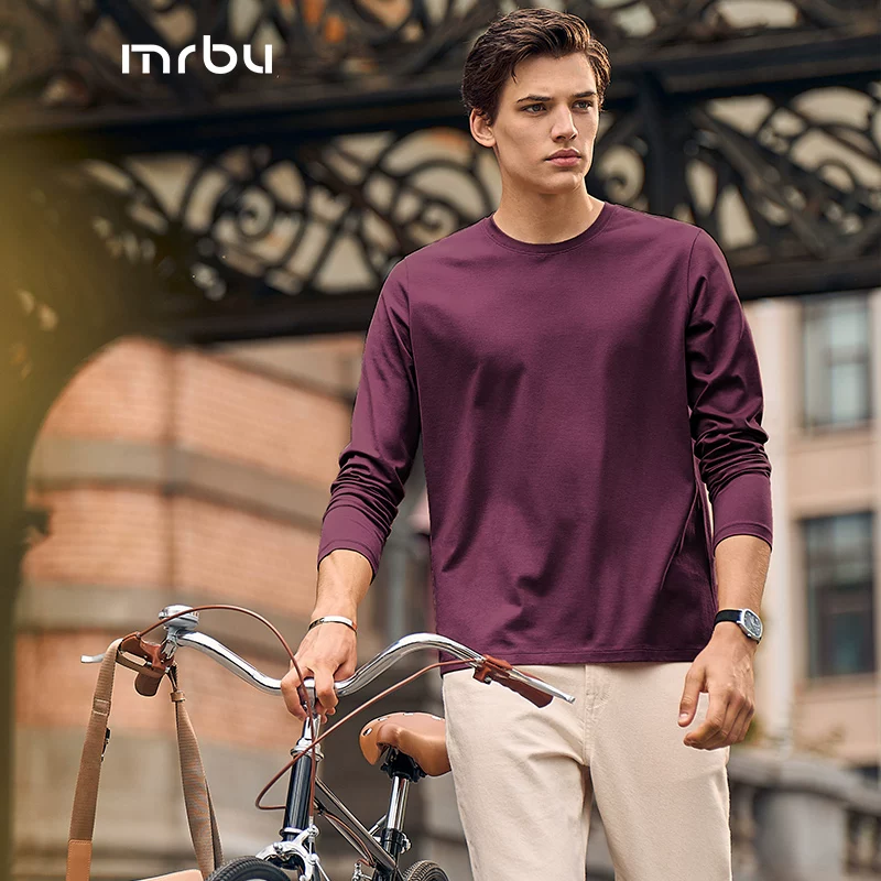 Star's same MrBu long-staple cotton white long-sleeved T-shirt men's casual spring and autumn bottoming top with T-shirt
