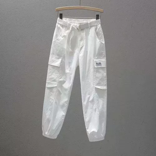 Летние цветные штаны, сезон 2021, в корейском стиле, эластичная талия, свободный крой