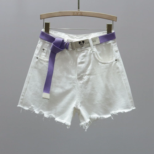 Летняя белая джинсовая юбка, шорты, тонкие модные штаны, высокая талия, свободный крой, А-силуэт