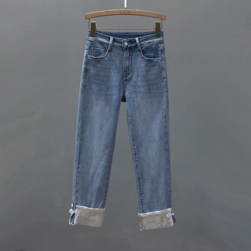 Летние джинсы, эластичные штаны для отдыха, свободный прямой крой