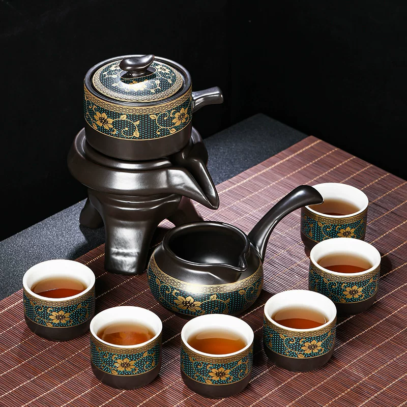 Tea set, ceramic teapot, automatic tea cup, anti-scald