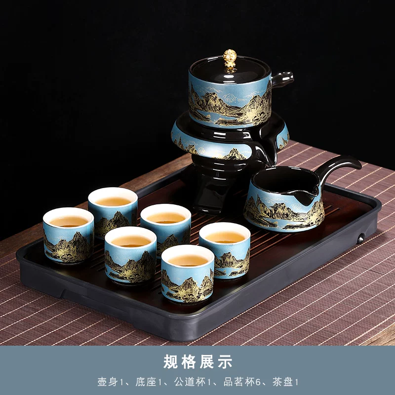 Tea set, ceramic teapot, automatic tea cup, anti-scald