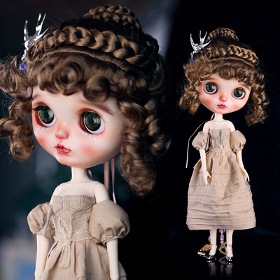 taobao agent Hehe Great Fairy BLYTHE Little cloth doll uses wigs to imitate horse -haired elegant retro twisted hair curly hair