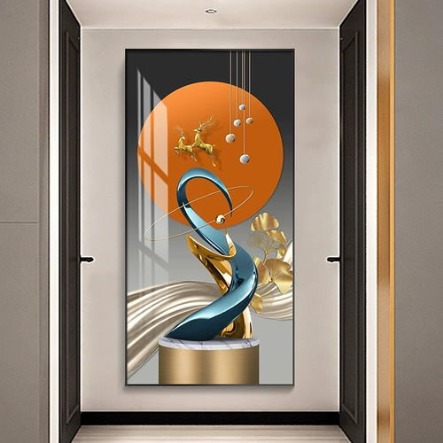 Легкий роскошный стиль, входящий в декоративную картину крыльца Вертикальная версия простого современного прохода коридора атмосфера росписи 2021 Новая висящая живопись