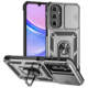Black Sliding Camera Cover Kickstand Ring Textured Grip Phone Case for Samsung Galaxy A56