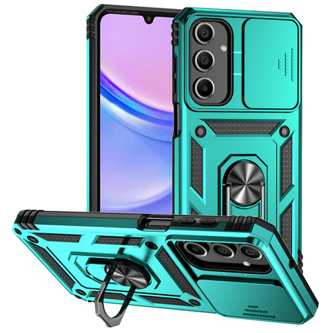 Black Sliding Camera Kickstand Ring Textured Grip Samsung Phone Case