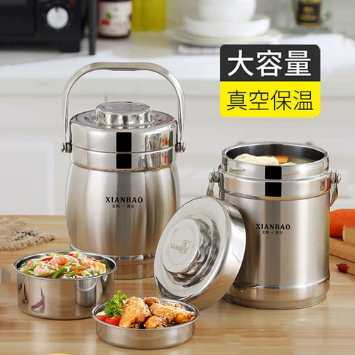 Пакет, термос из нержавеющей стали, портативный ланч-бокс, портативная термическая бочка, защита от ожогов