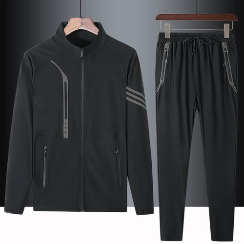 Одежда для защиты от солнца, летняя тонкая куртка, шелковый спортивный костюм для пожилых людей для отдыха, комплект, для среднего возраста