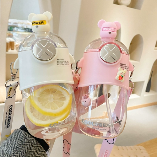 Пластиковая милая высококачественная портативная детская летняя трубочка со стаканом