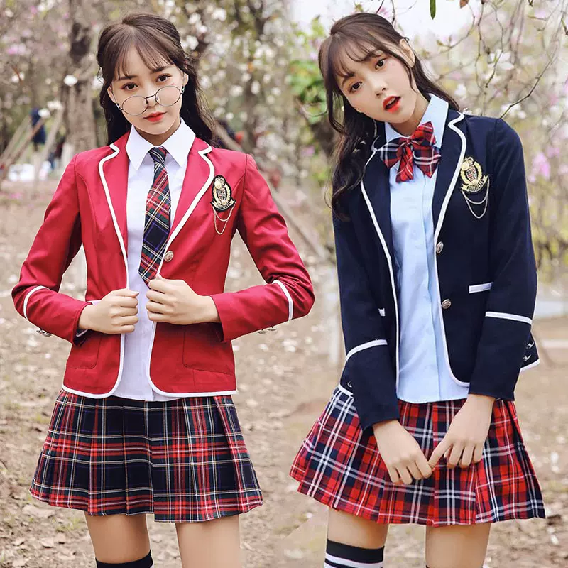 英伦风学院风校服套装韩国中学jk制服女子中学生高中班服秋季