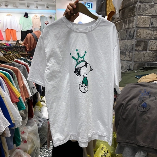 Корейская версия Snoopy негабаритные рукава Feilibifu