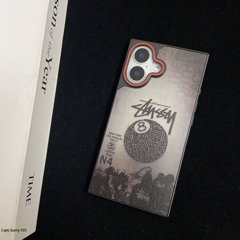 Stussy Silver Black 8 Ball Graphic iPhone Case
