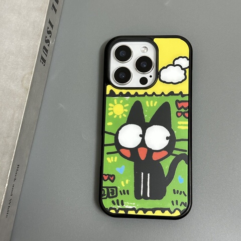 Funny Unique Cat MagSafe Aluminum : Yellow, Teal, & – 16, 15, 14, 13, 12 iPhone Case