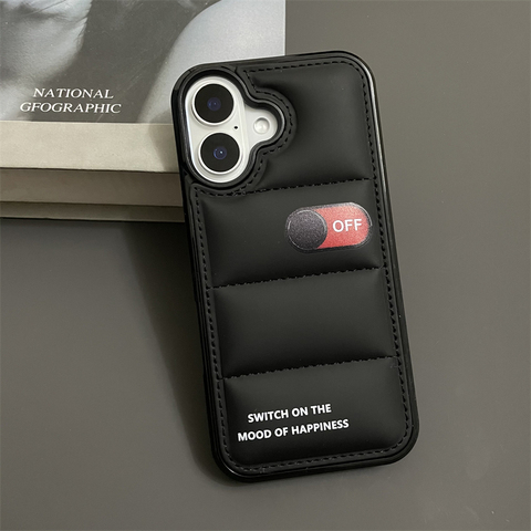 New Puffy Puffer Down Jacket On Off Switch Plus/Pro/Max – 16, 15, 14, 13, 12 iPhone Case