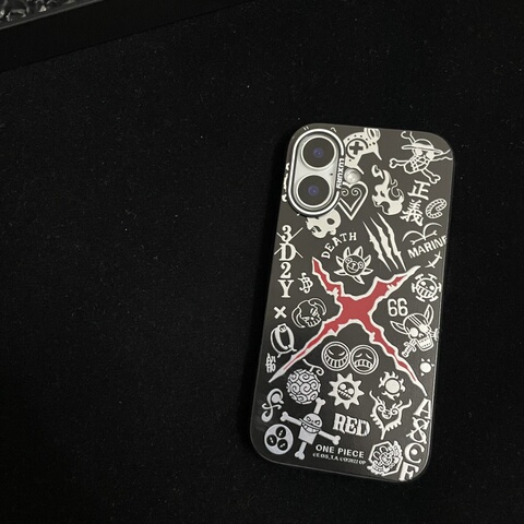 One Piece Thousand Sunny Franky Ship Black Silver Yellow iPhone Case