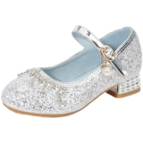 Туфли, осенние высокие блестки для ногтей, детское платье для принцессы для кожаной обуви, мягкая подошва