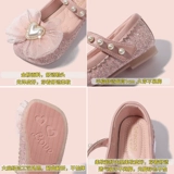 Детские туфли для кожаной обуви с бантиком, обувь, осеннее платье для принцессы, в западном стиле
