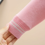 Свитер, термобелье, флисовый пуховик, детский бархатный зимний приятный телу комплект, в западном стиле