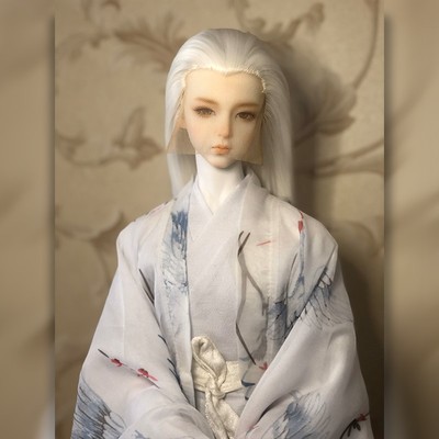 taobao agent Jiuzhi Elk BJD wig ancient style long hair rough three -pointers, small three -pointers baby hand hook beauty pointed hair wig
