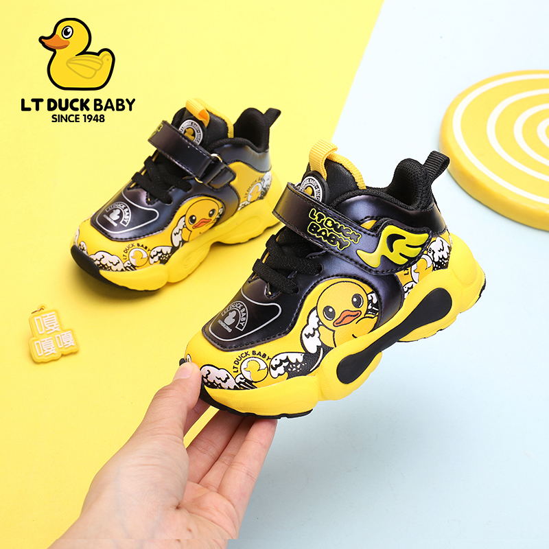 LTDuckbaby أحذية أطفال بطة صفراء صغيرة أحذية أطفال للأولاد أحذية أطفال ناعمة 3 سنوات 5 خريف وشتاء أحذية رياضية للأطفال