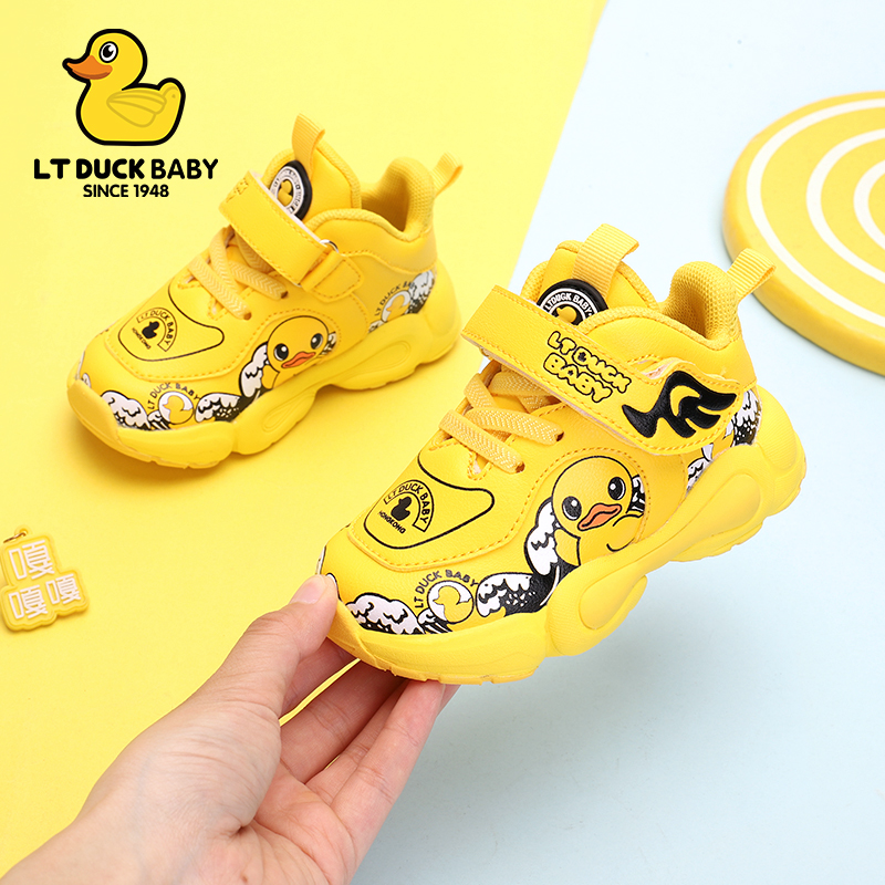 LTDuckbaby أحذية أطفال بطة صفراء صغيرة أحذية أطفال للأولاد أحذية أطفال ناعمة 3 سنوات 5 خريف وشتاء أحذية رياضية للأطفال